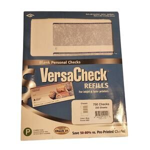VersaCheck Security Wallet Check Refill 750 Standard Checks 250 Sheets Form 3001